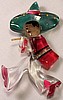 BP51 lucite smoking Mexican man pin